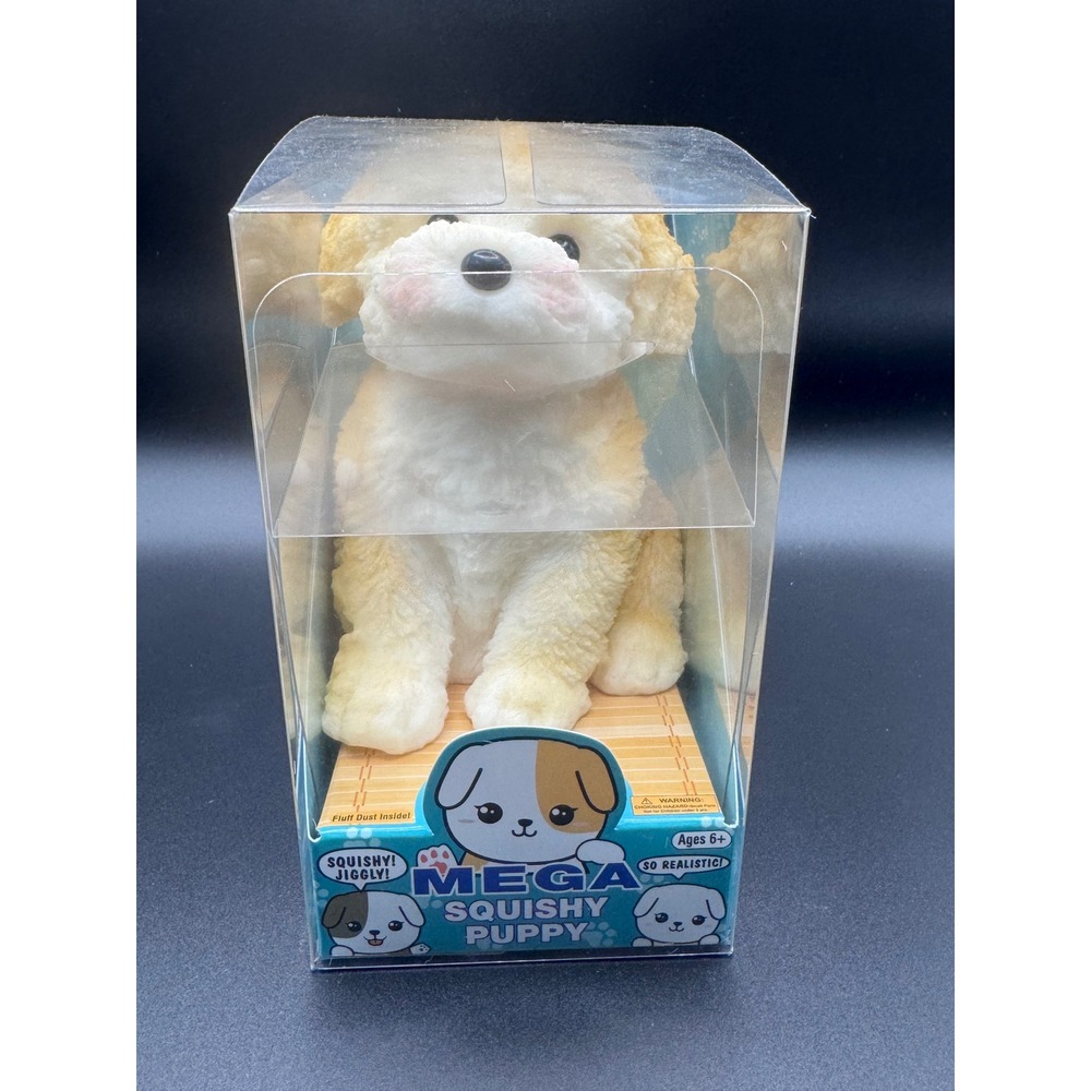 Zorbitz Mega Squishy Puppy Realistic Jiggly Sensory Toy Tan White NIB
